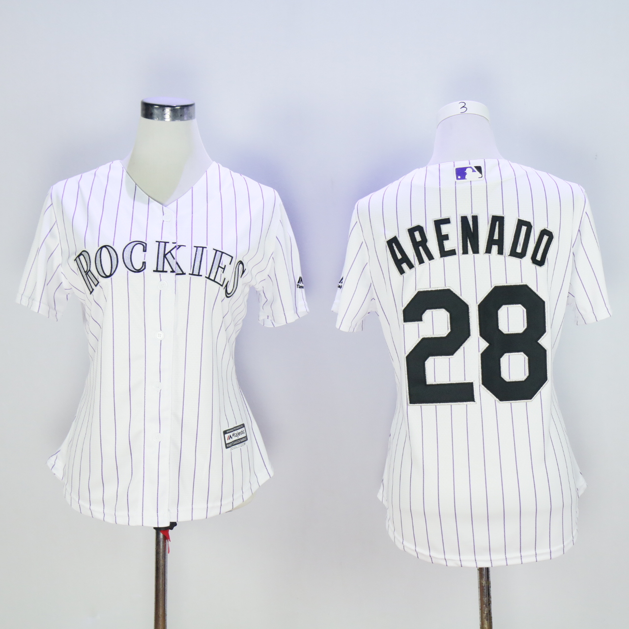 Women Colorado Rockies 28 Arenado White MLB Jerseys